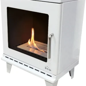 poele-a-ethanol-15kw-design-carre-en-acier-blanc-avec-pieds