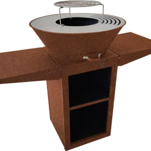 barbecue-avec-plaque-ronde-grill-et-support